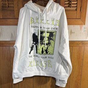 White‎ Billie Eilish Tour 2022 hoodie Size XXL